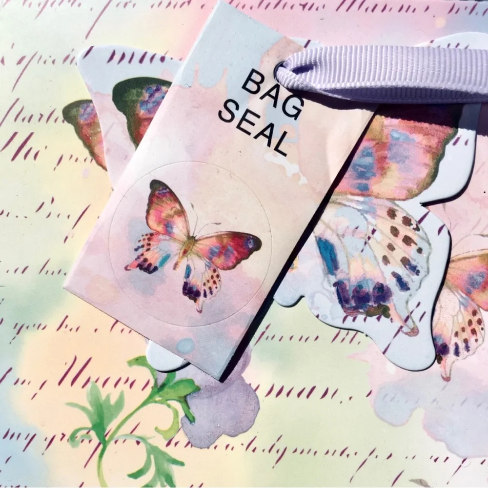 Partisan Les Papillons Designer-Inspired Gift Bags w Gift Tag + Seal - Set of 3